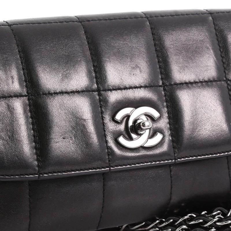 Women's Chanel Multichain Chocolate Bar Flap Bag Quilted Leather Medium