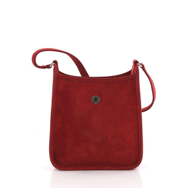 Red Hermes Vespa Handbag Suede TPM