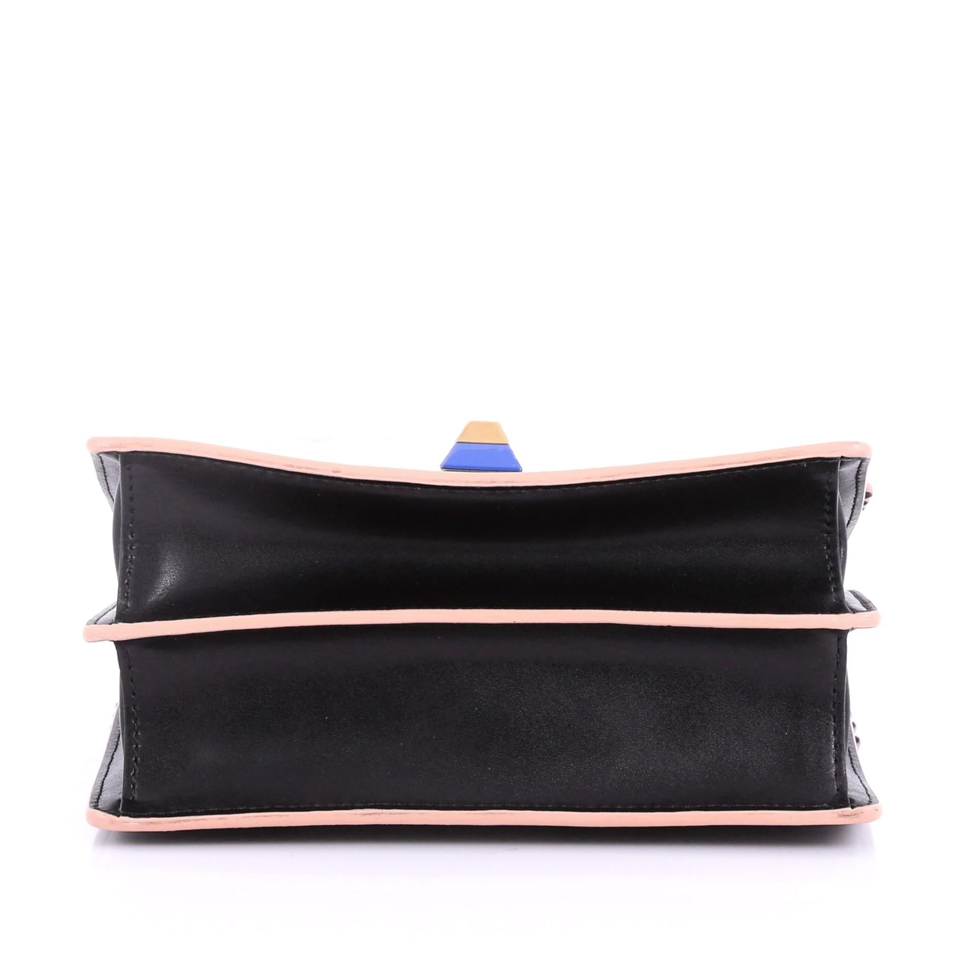 Women's or Men's  Fendi Kan I Handbag Logo Embossed Patent With Leather Small