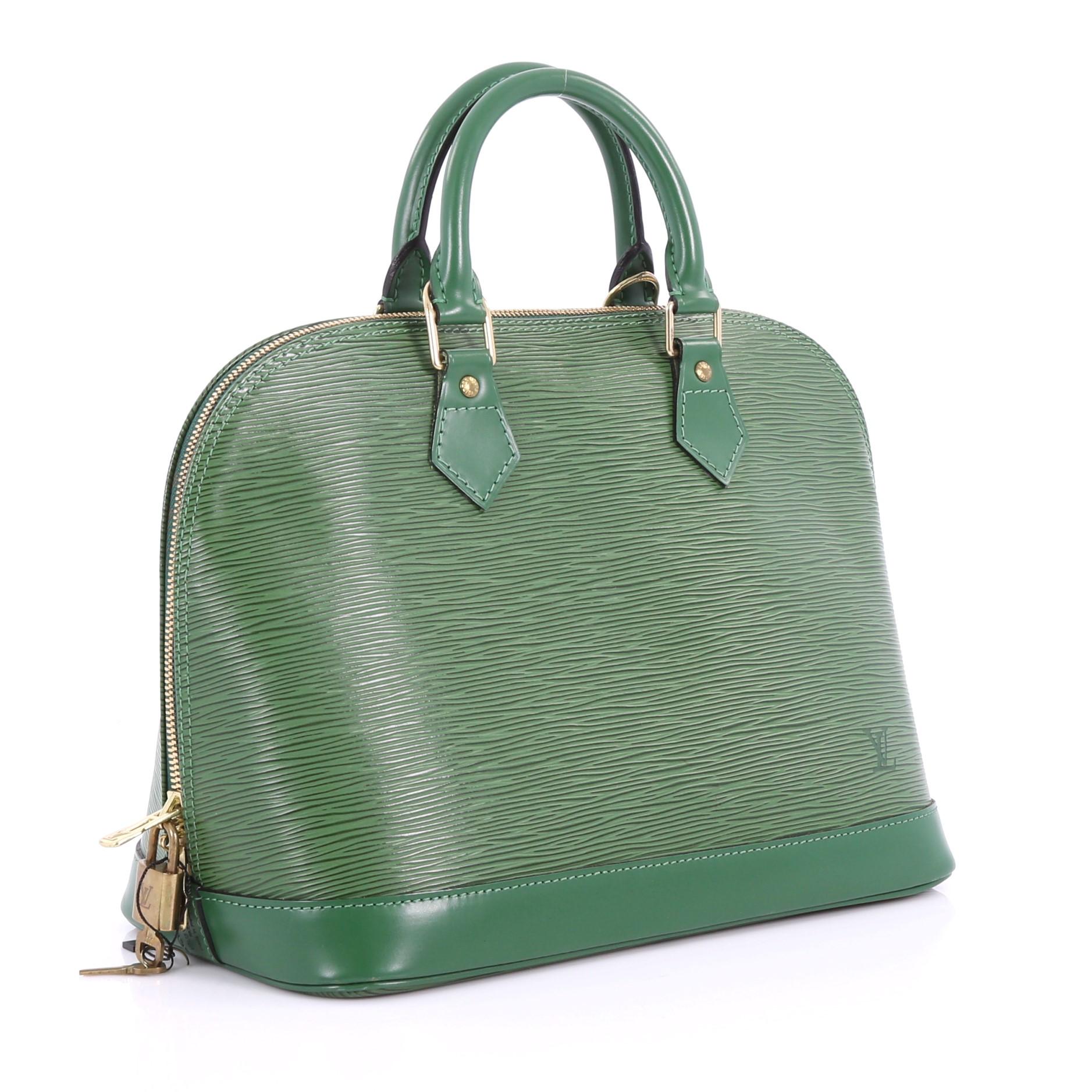 Gray Louis Vuitton Vintage Alma Handbag Epi Leather PM