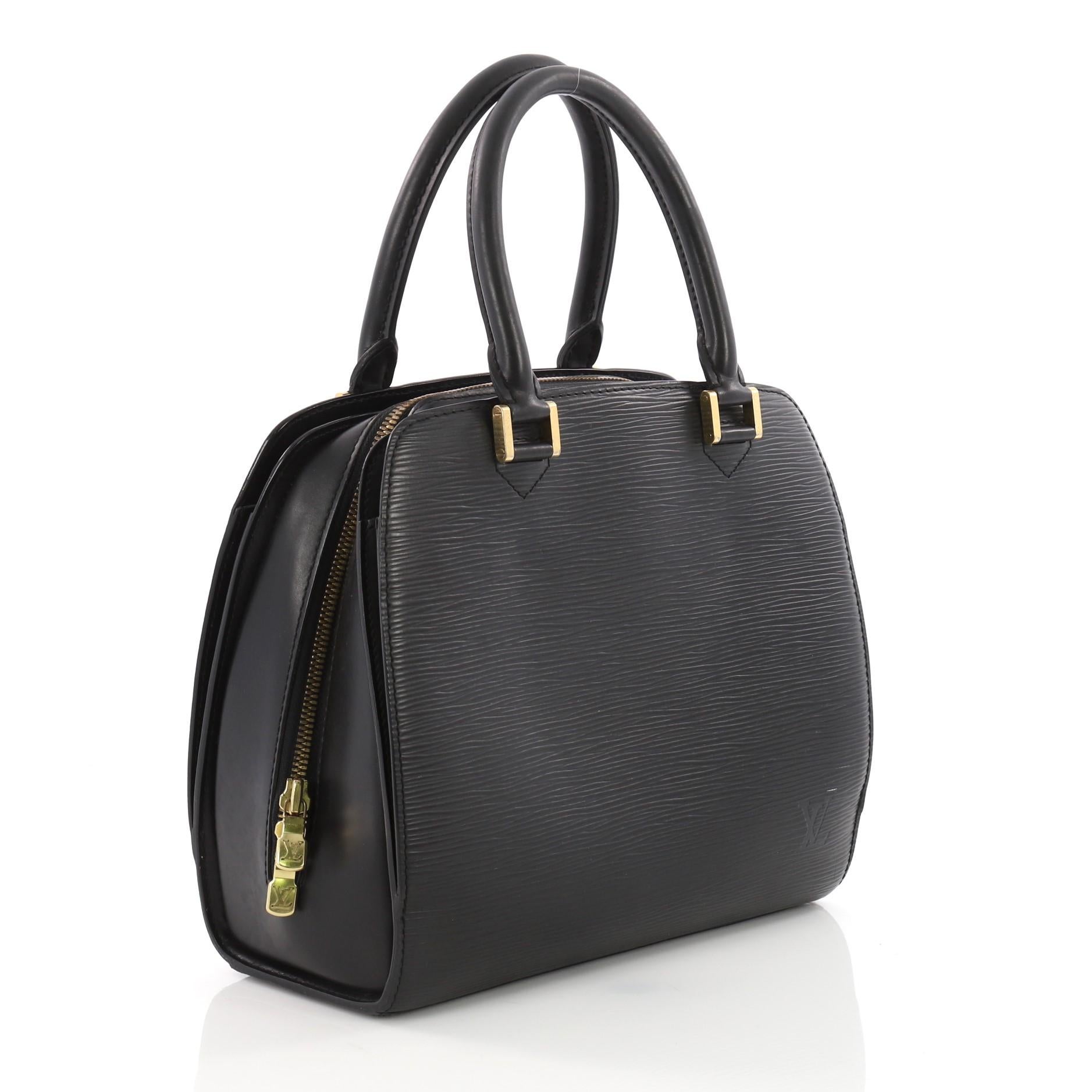 Black Louis Vuitton Pont Neuf Handbag Epi Leather PM