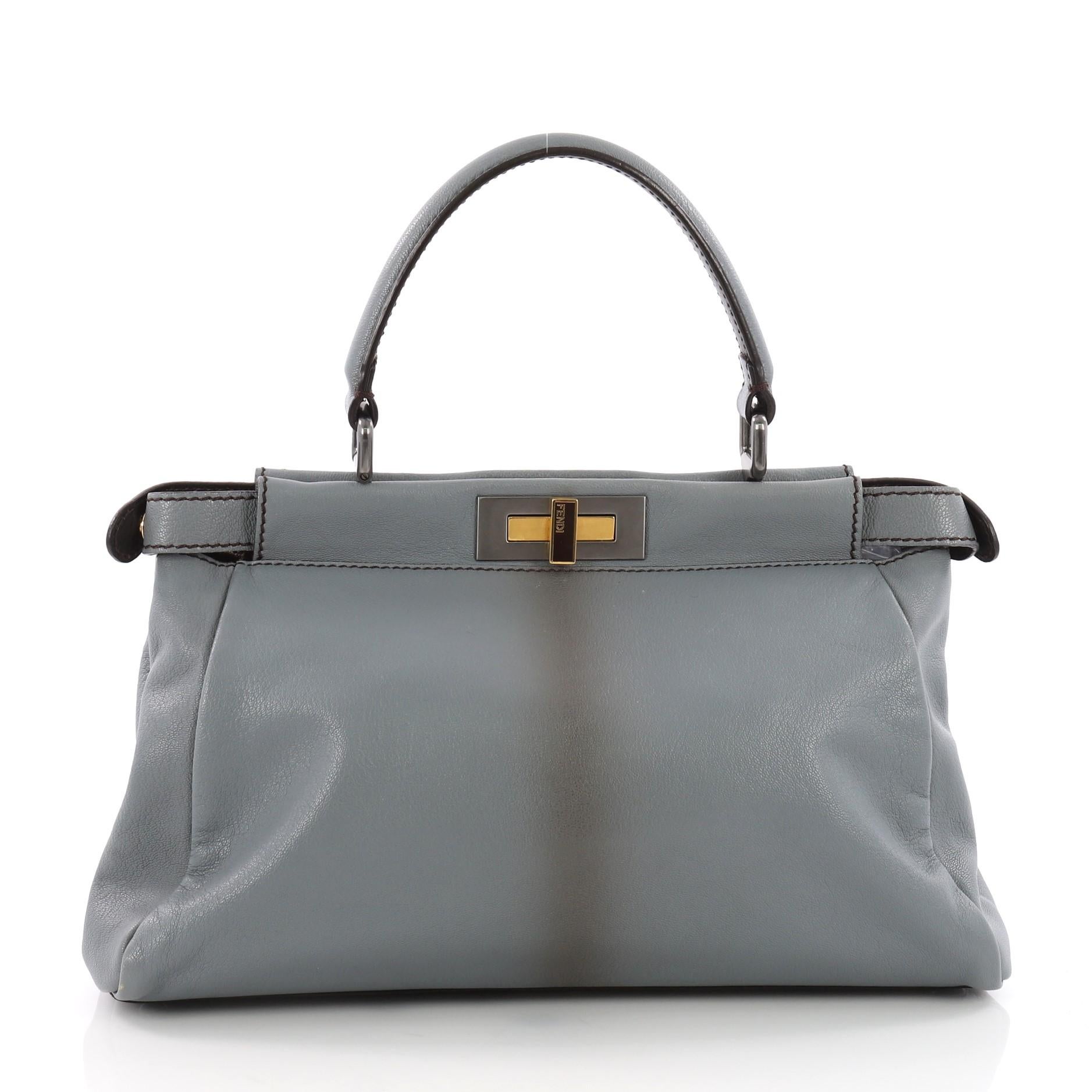 Fendi Peekaboo Handbag Ombre Leather Regular In Good Condition In NY, NY
