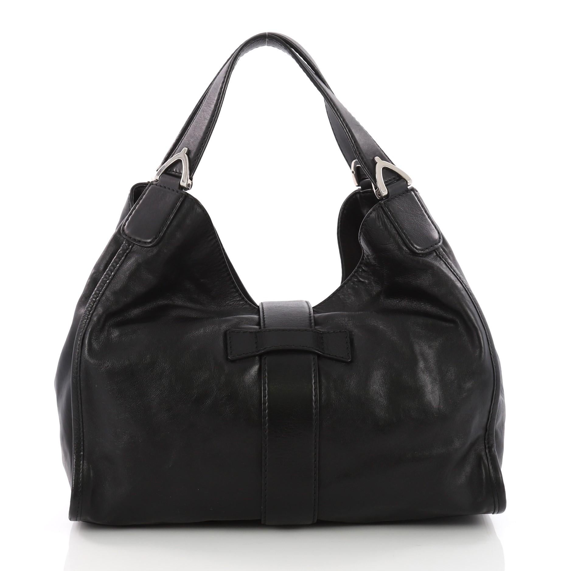 Gucci Soft Stirrup Tote Leather Large In Good Condition In NY, NY