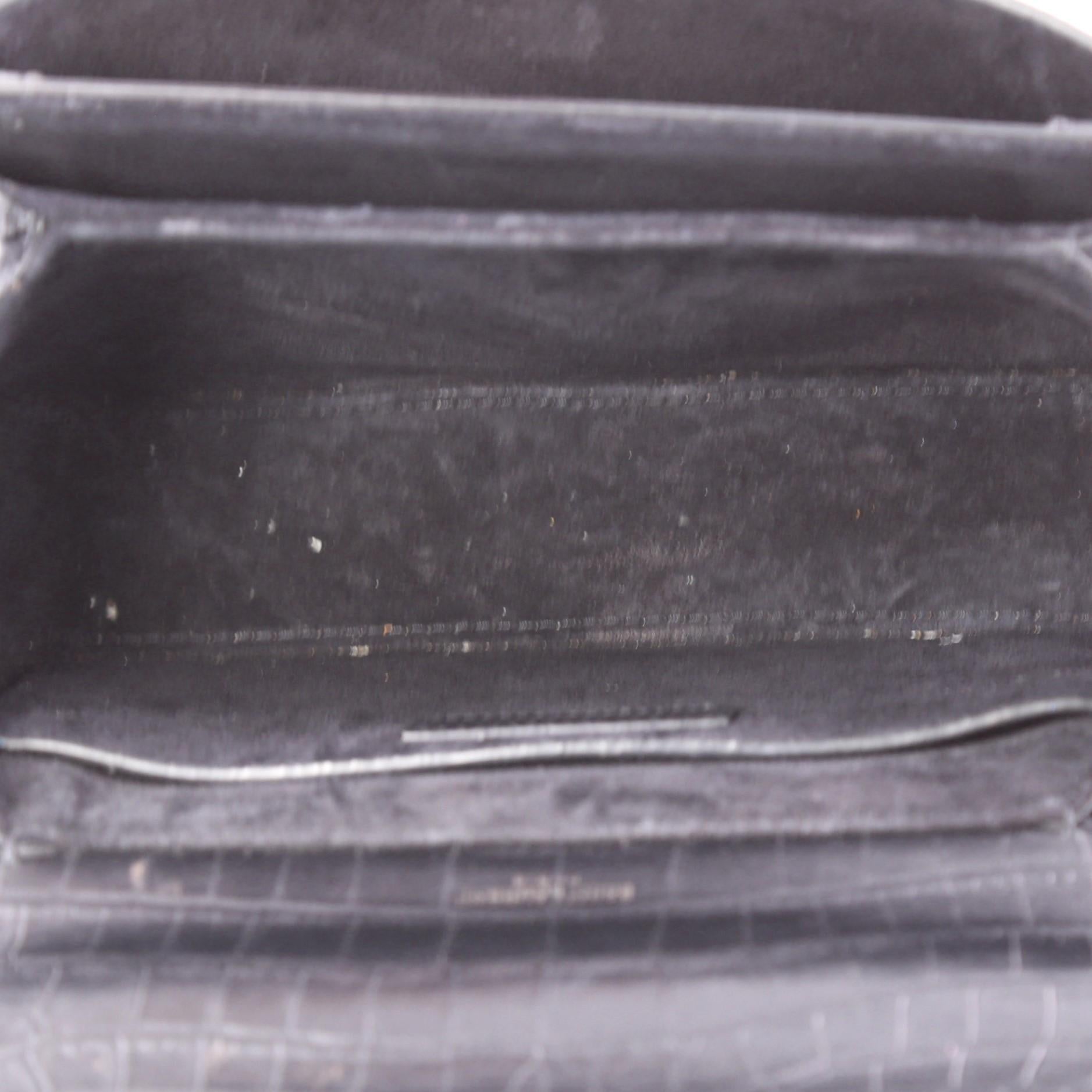 Saint Laurent Bellechasse Satchel Crocodile Embossed Leather Medium 1