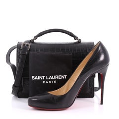 Saint Laurent Bellechasse Satchel Crocodile Embossed Leather Medium