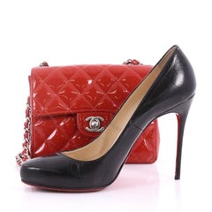 Chanel Vintage Square CC Flap Bag Quilted Patent Mini