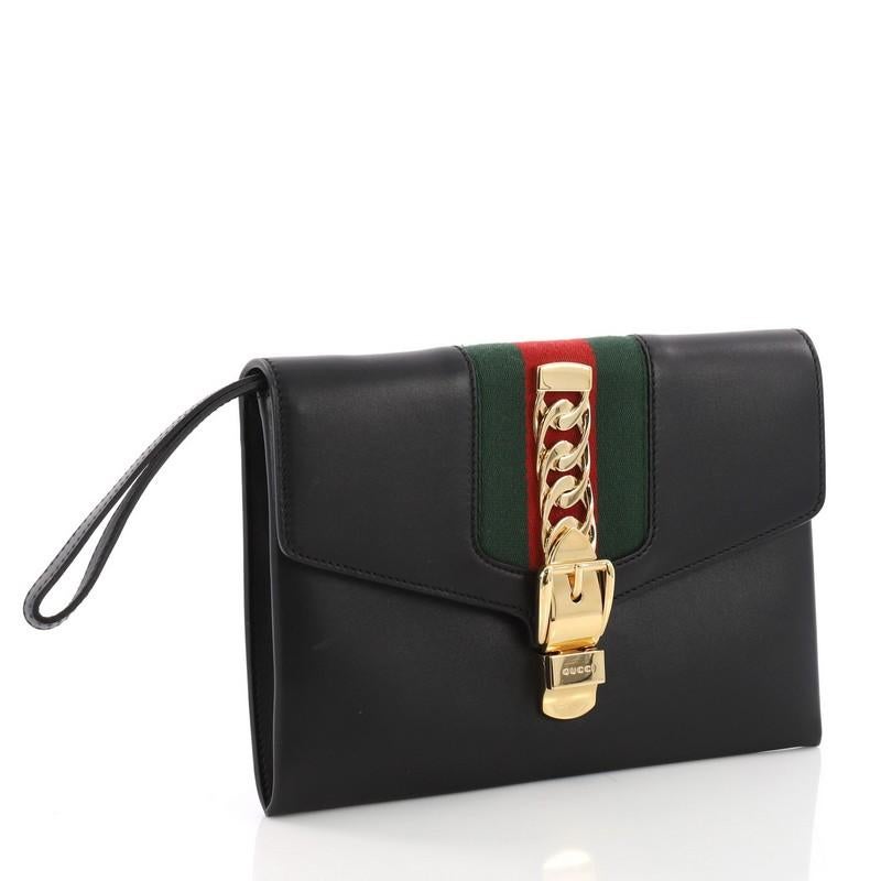 Black Gucci Sylvie Clutch Leather Small