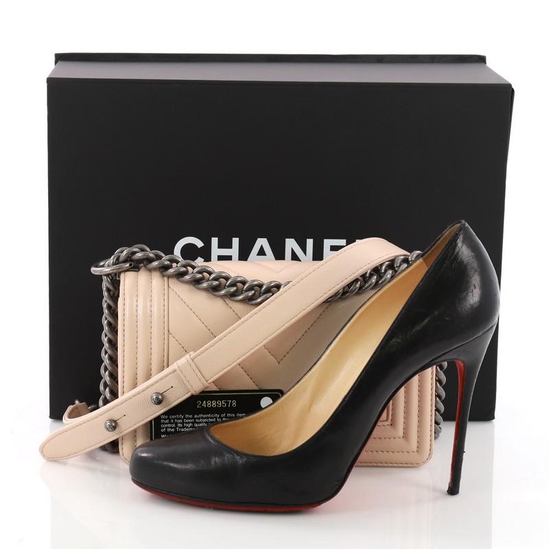 Chanel Boy Flap Bag Chevron Caviar Small at 1stDibs chanel boy bag