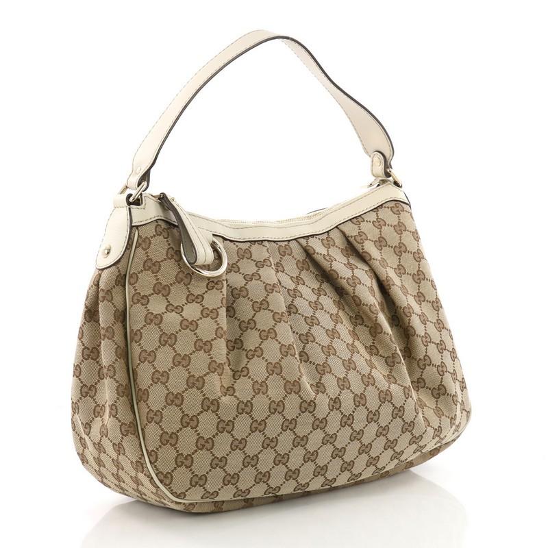 Brown Gucci Sukey Hobo GG Canvas Medium