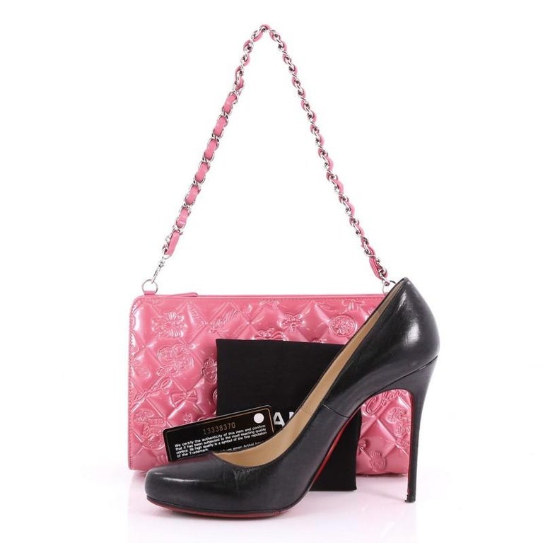 Used Chanel Mademoiselle Monaco Biarritz Purse Pink Patent Shoulder Bags  Shw AUT