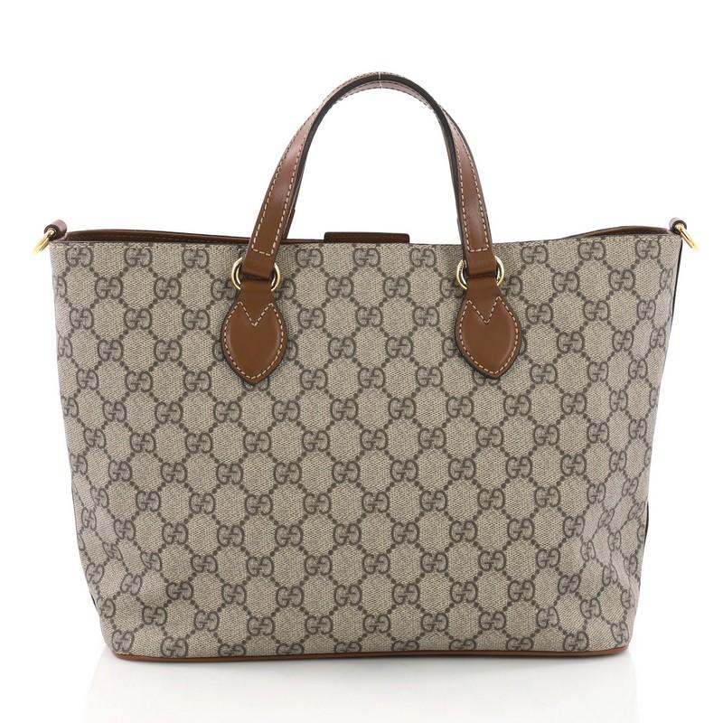 Gucci Convertible Soft Tote GG Coated Canvas Small In Good Condition In NY, NY