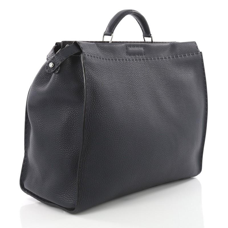 Black Fendi Selleria Peekaboo Monster Handbag Leather XL