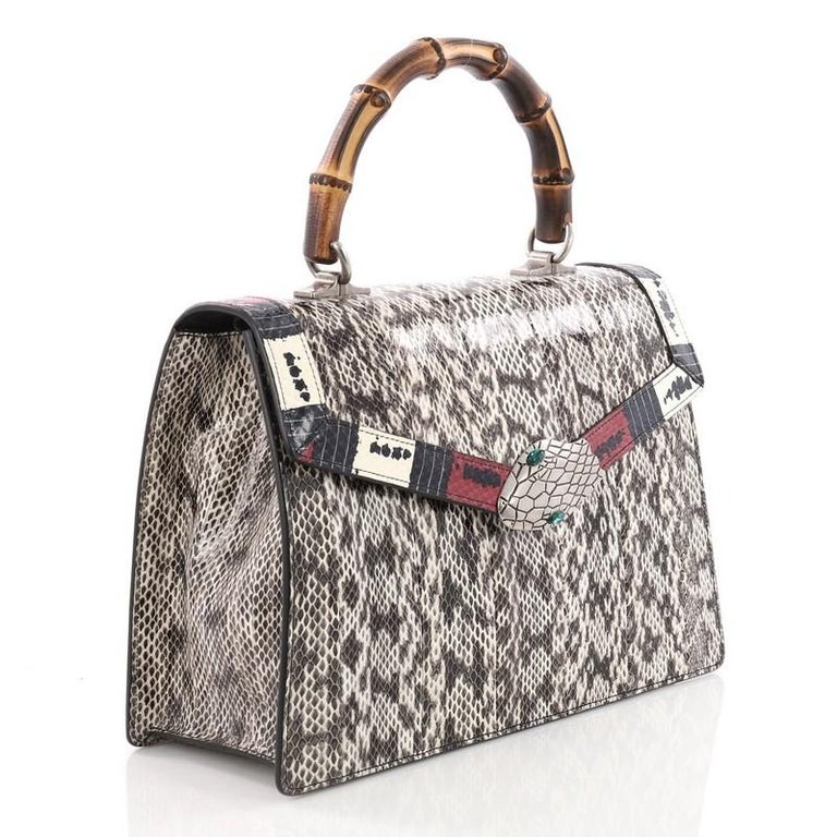 Gucci Lilith Top Handle Bag Snakeskin Medium at 1stDibs | gucci snake purse