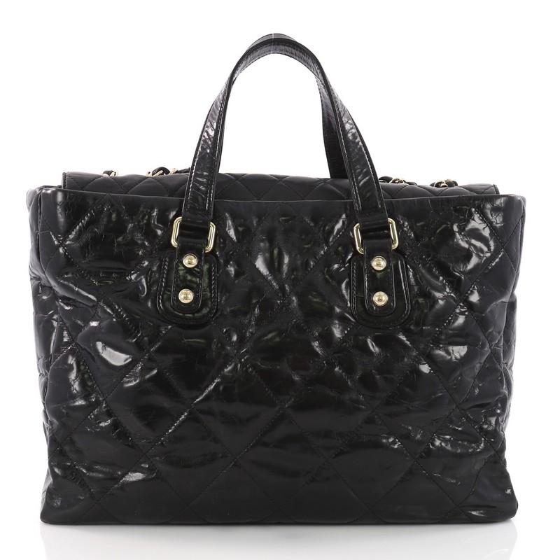 Chanel Portobello Tote Quilted Glazed Calfskin Large In Good Condition In NY, NY