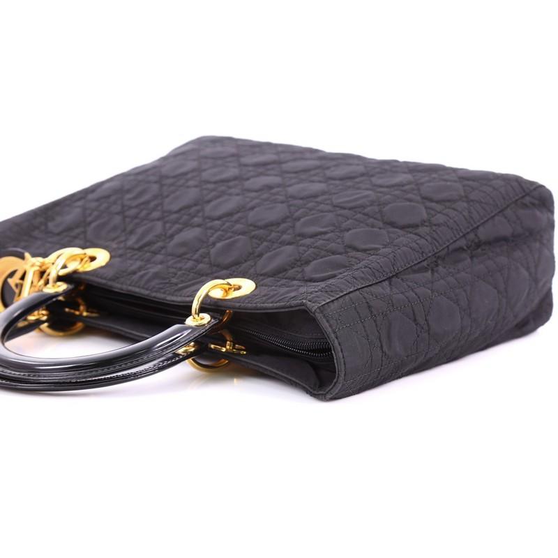 Christian Dior Lady Dior Handbag Cannage Quilt Nylon Large 5