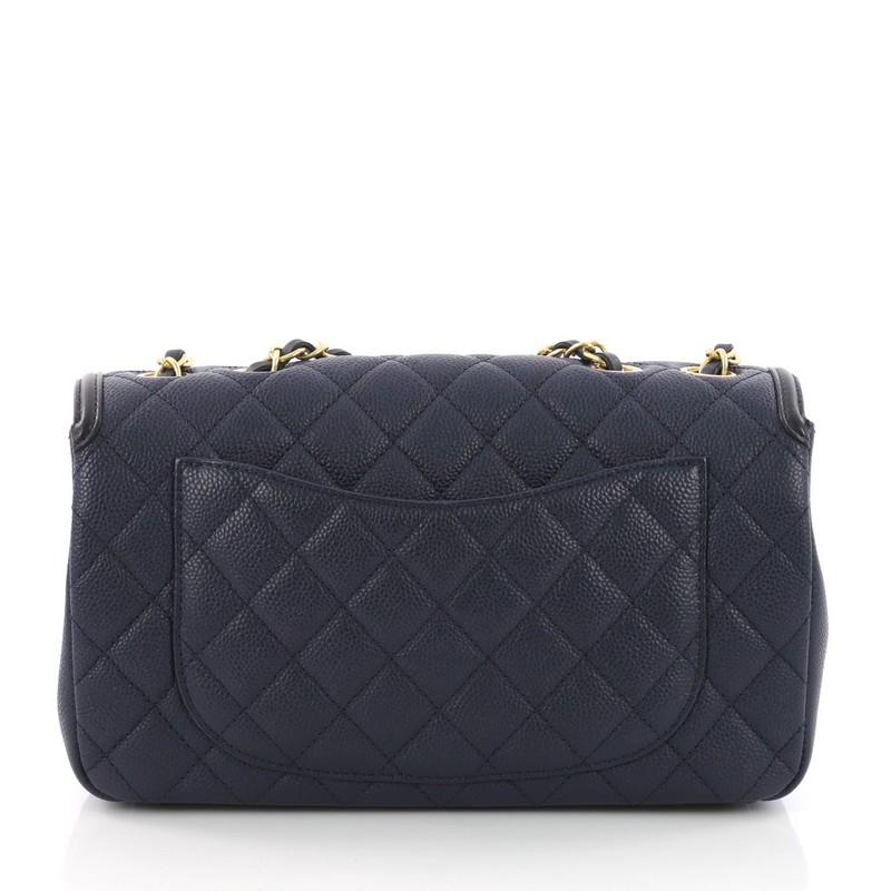 Chanel Filigree Flap Bag Quilted Caviar Medium In Good Condition In NY, NY