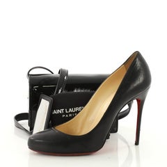 Saint Laurent Lulu Bunny Shoulder Bag Patent with Fur Sma