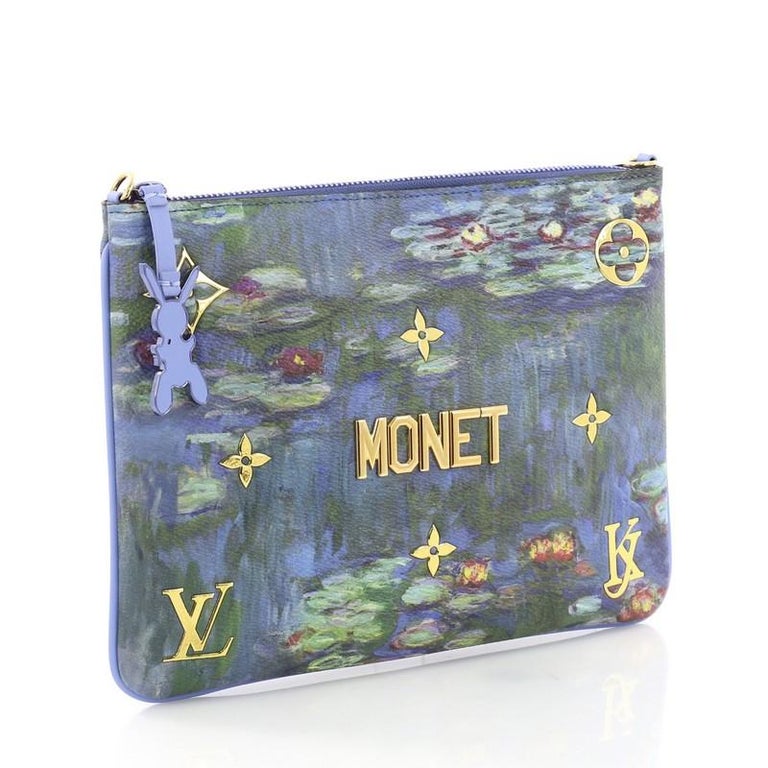 Louis Vuitton Pochette Clutch Limited Edition Jeff Koons Monet Print Canvas at 1stdibs
