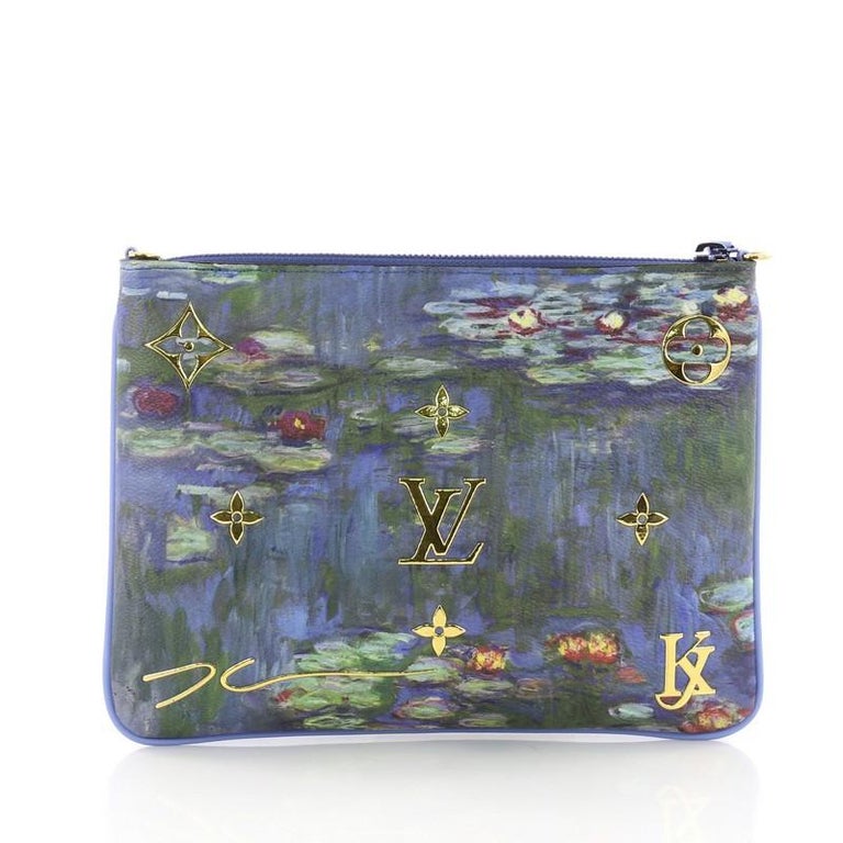 Louis Vuitton Pochette Clutch Limited Edition Jeff Koons Monet Print Canvas at 1stdibs