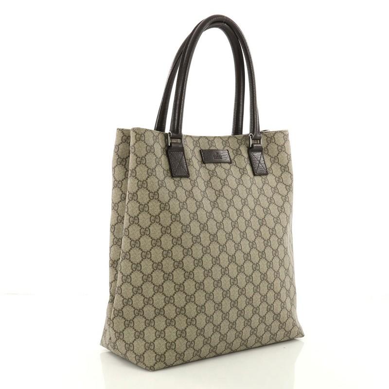 Brown Gucci Open Tote GG Coated Canvas Tall