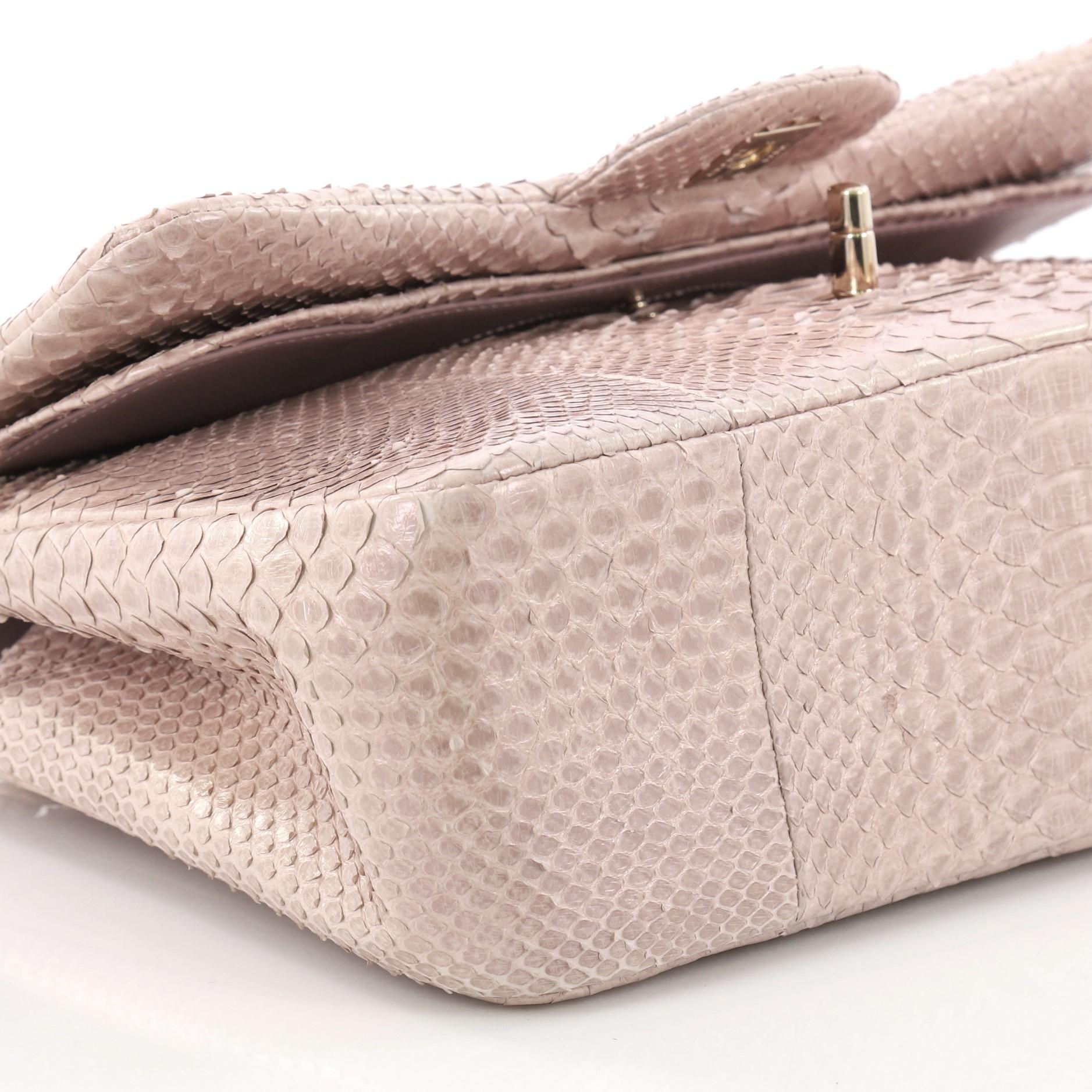 Chanel Classic Double Flap Bag Python Jumbo 1