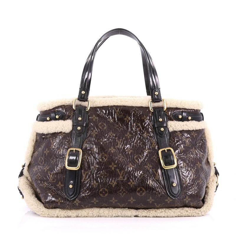 Louis Vuitton Thunder Handbag Limited Edition Monogram And Shearling In Good Condition In NY, NY
