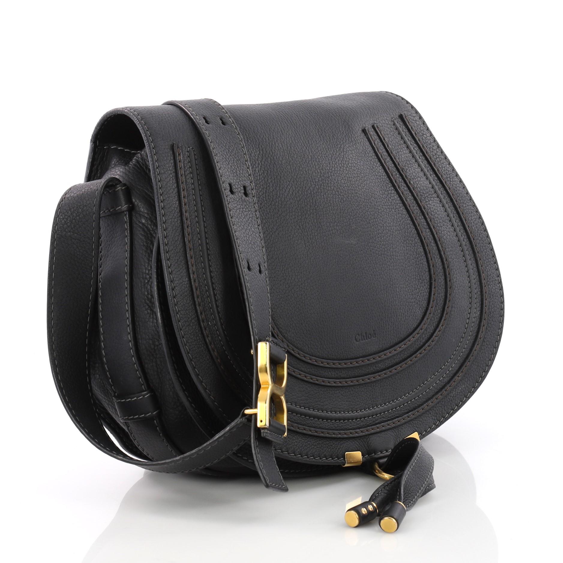 Black Chloe Marcie Crossbody Bag Leather Medium