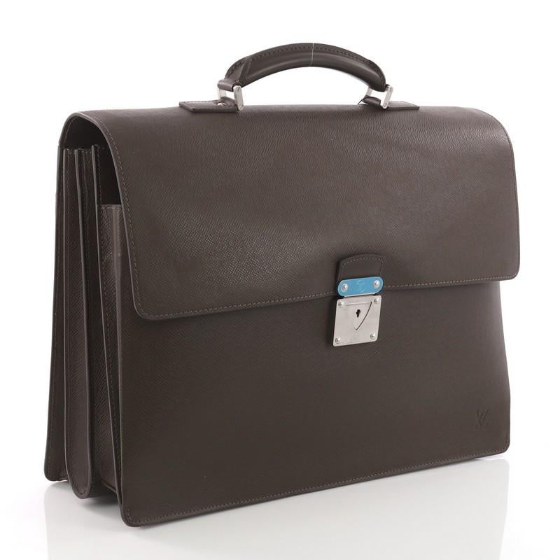 Black Louis Vuitton Robusto 3 Briefcase Taiga Leather