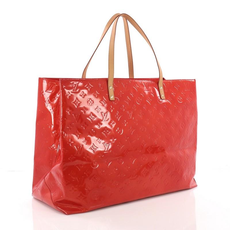 Red Louis Vuitton Reade Handbag Monogram Vernis GM