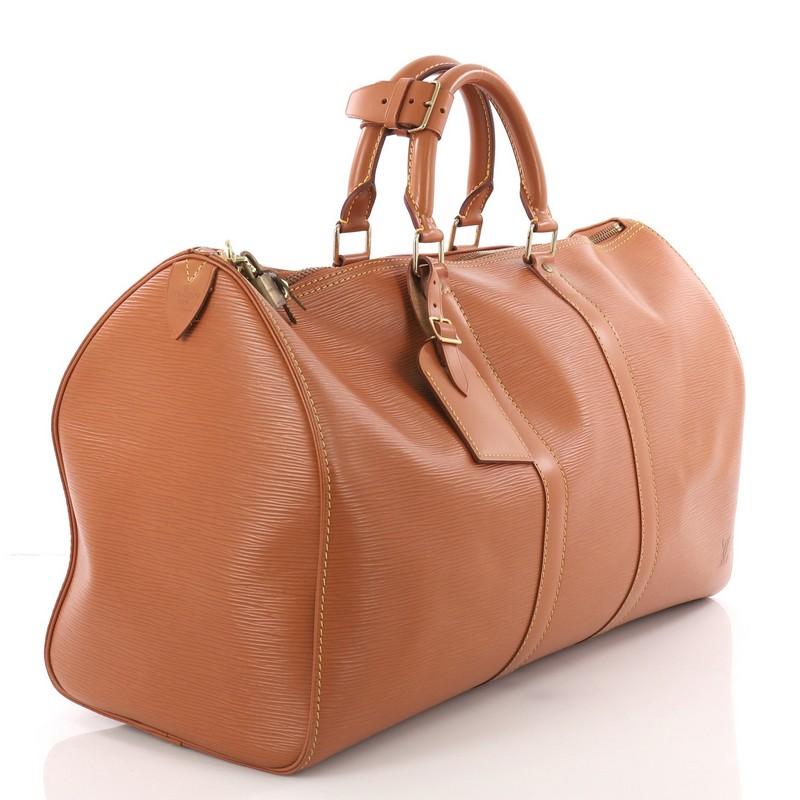 Brown Louis Vuitton Keepall Bag Epi Leather 45