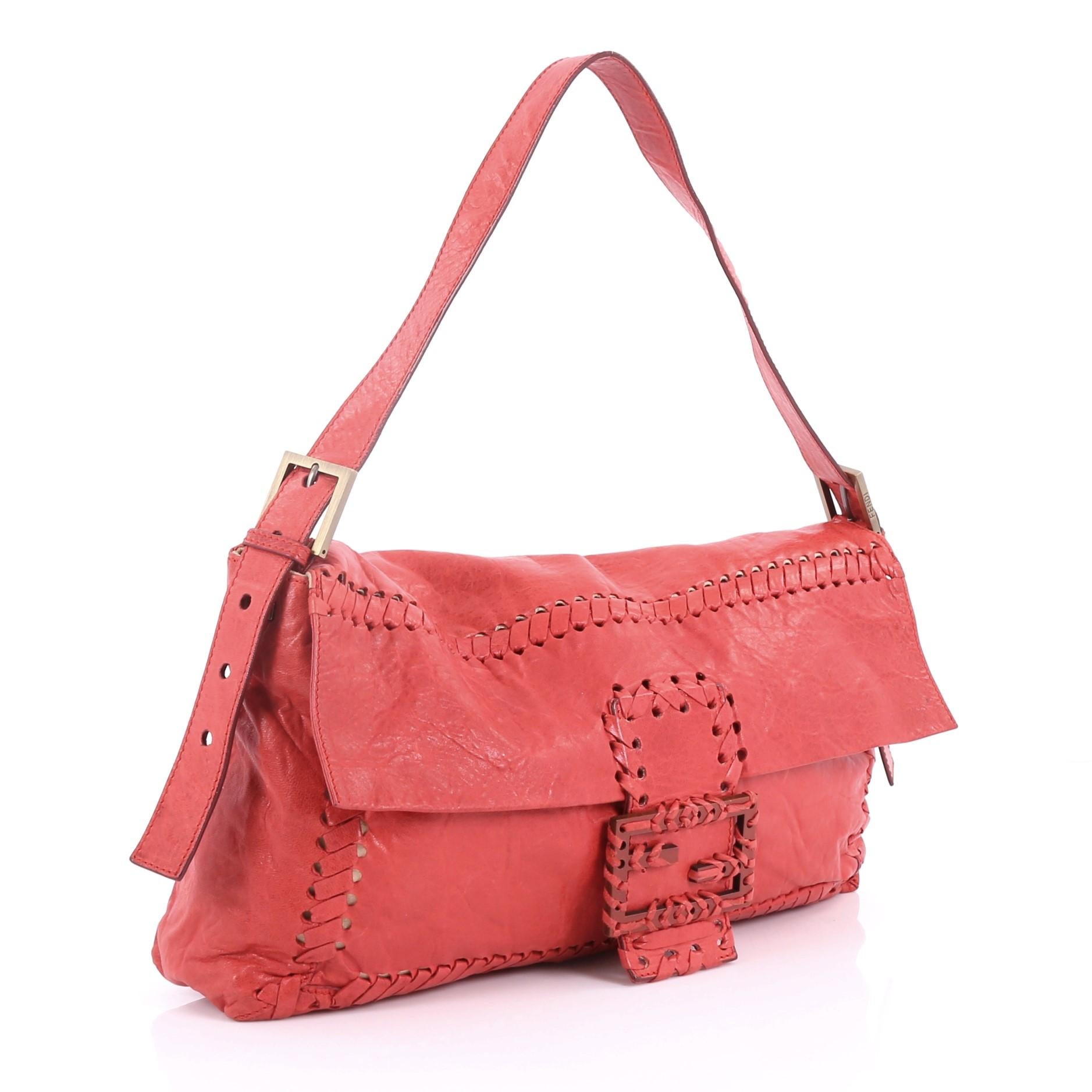 fendi whipstitch baguette