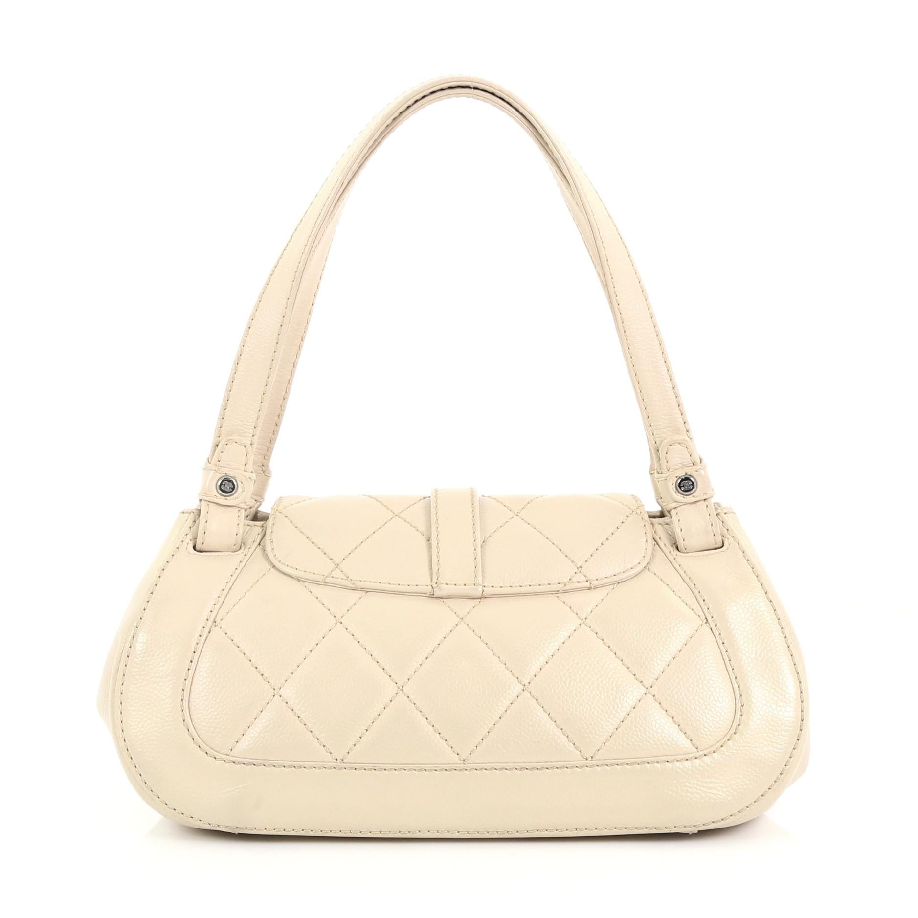 Chanel Mademoiselle Lock Shoulder Bag Quilted Caviar Small In Good Condition In NY, NY