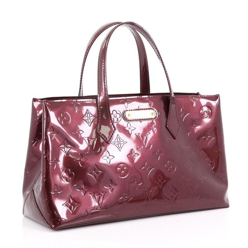 Brown Louis Vuitton Wilshire Handbag Monogram Vernis PM