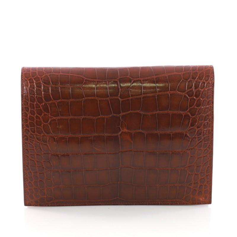 Hermes Faco Clutch Alligator In Good Condition In NY, NY