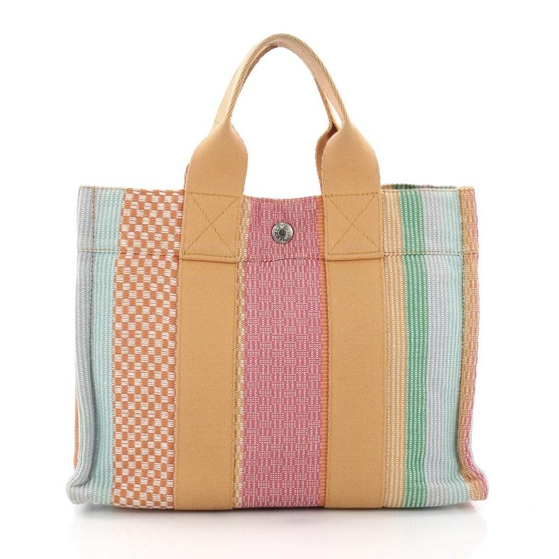 Hermes Fourre Tout Handbag Multicolor Toile PM In Good Condition In NY, NY