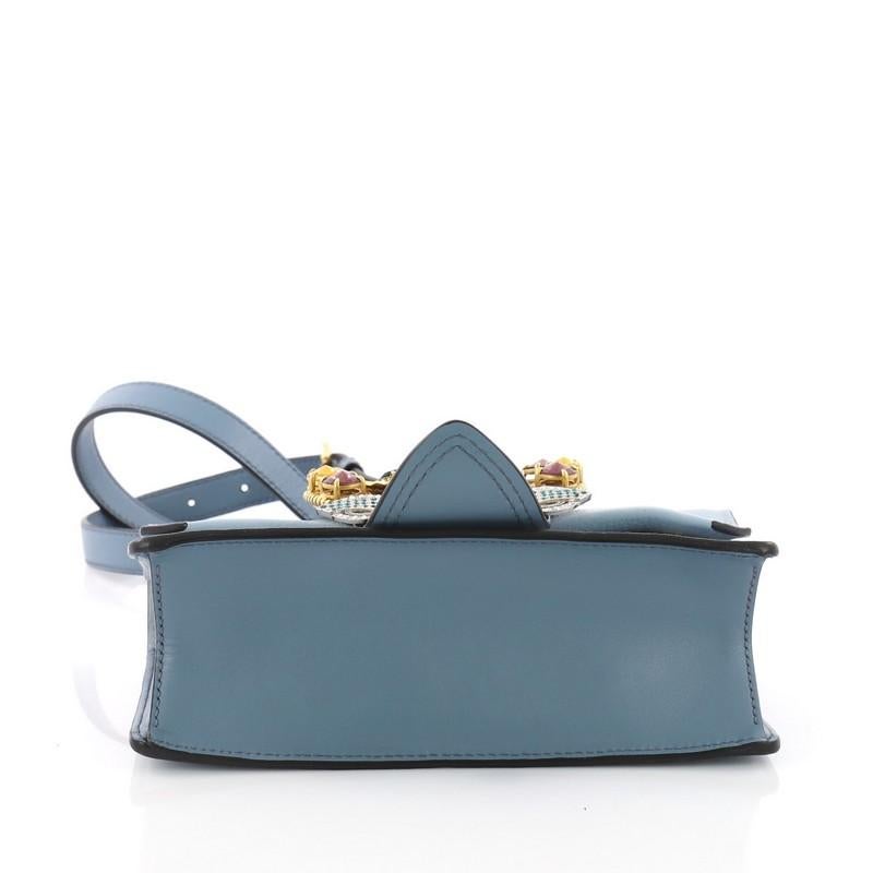 Miu Miu Madras Crystal Buckle Shoulder Bag Leather Small In Good Condition In NY, NY