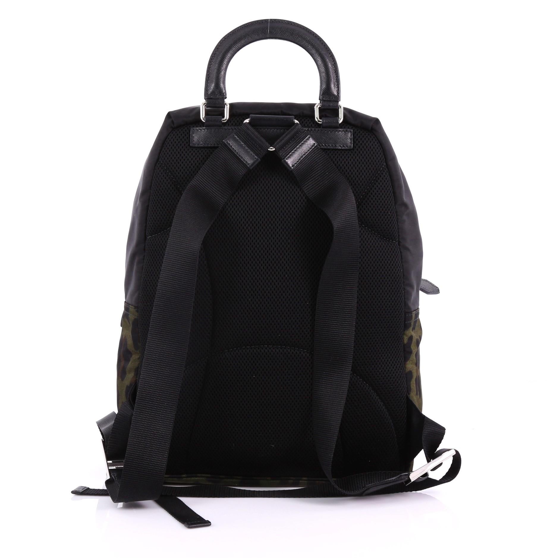 Prada Front Pocket Backpack Printed Tessuto Medium In Good Condition In NY, NY