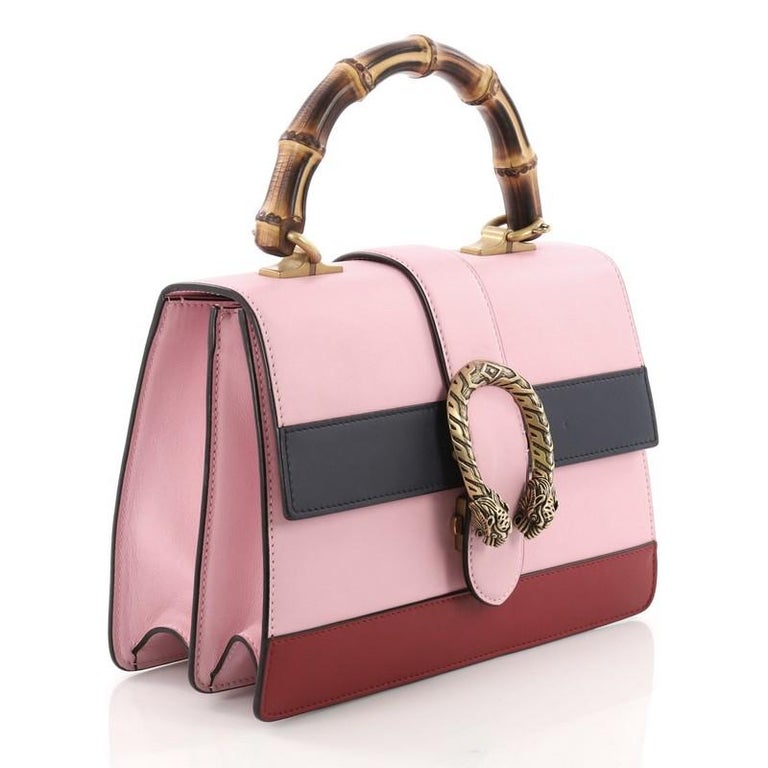 Gucci Dionysus Bamboo Top Handle Bag Colorblock Leather Medium at 1stDibs