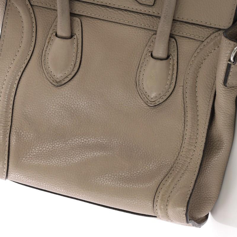 Celine Luggage Handbag Grainy Leather Nano 8