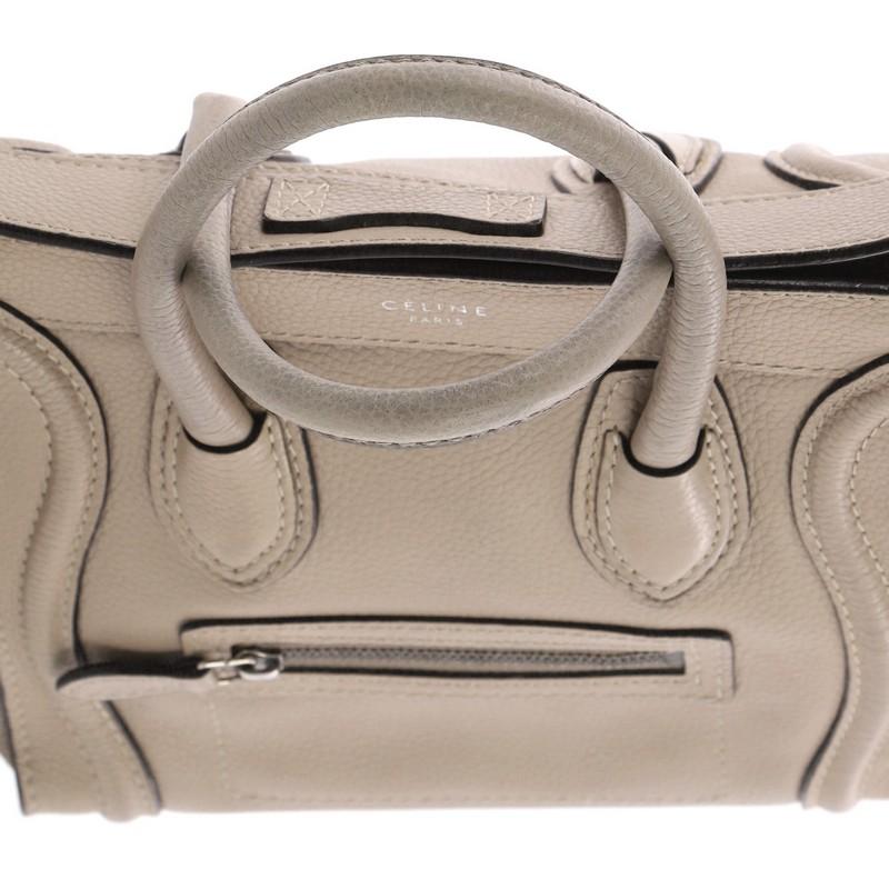 Celine Luggage Handbag Grainy Leather Nano 6