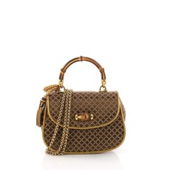 Gucci New Bamboo Top Handle Bag Diamante Jacquard Mini