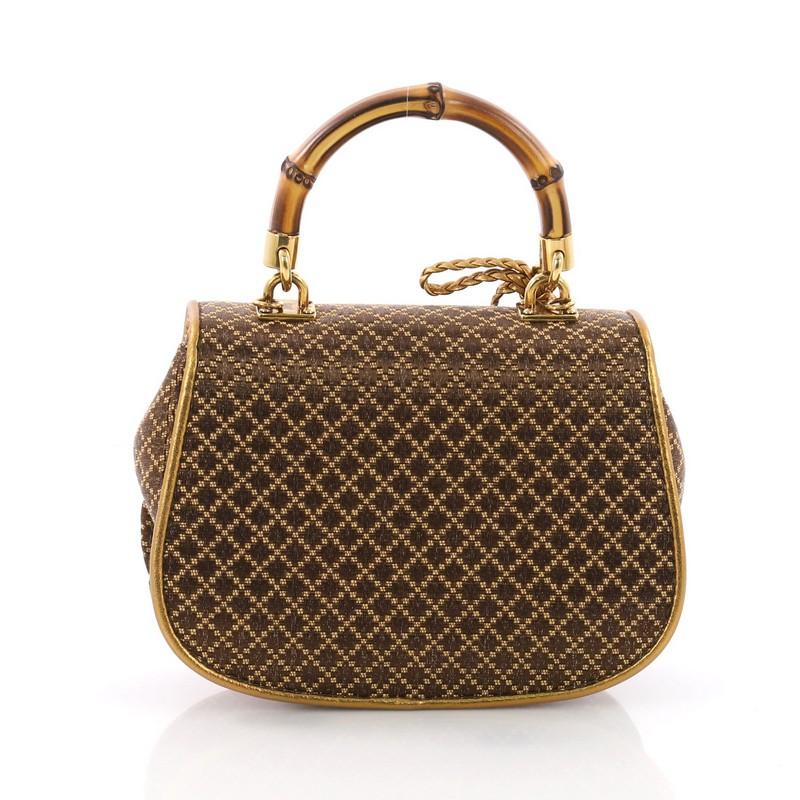 Women's or Men's Gucci New Bamboo Top Handle Bag Diamante Jacquard Mini