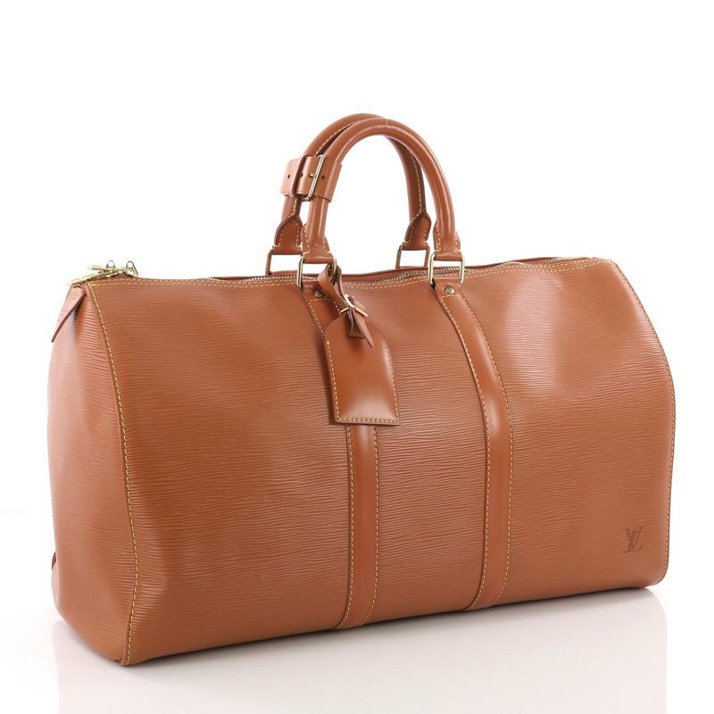 Brown Louis Vuitton Keepall Bag Epi Leather 45
