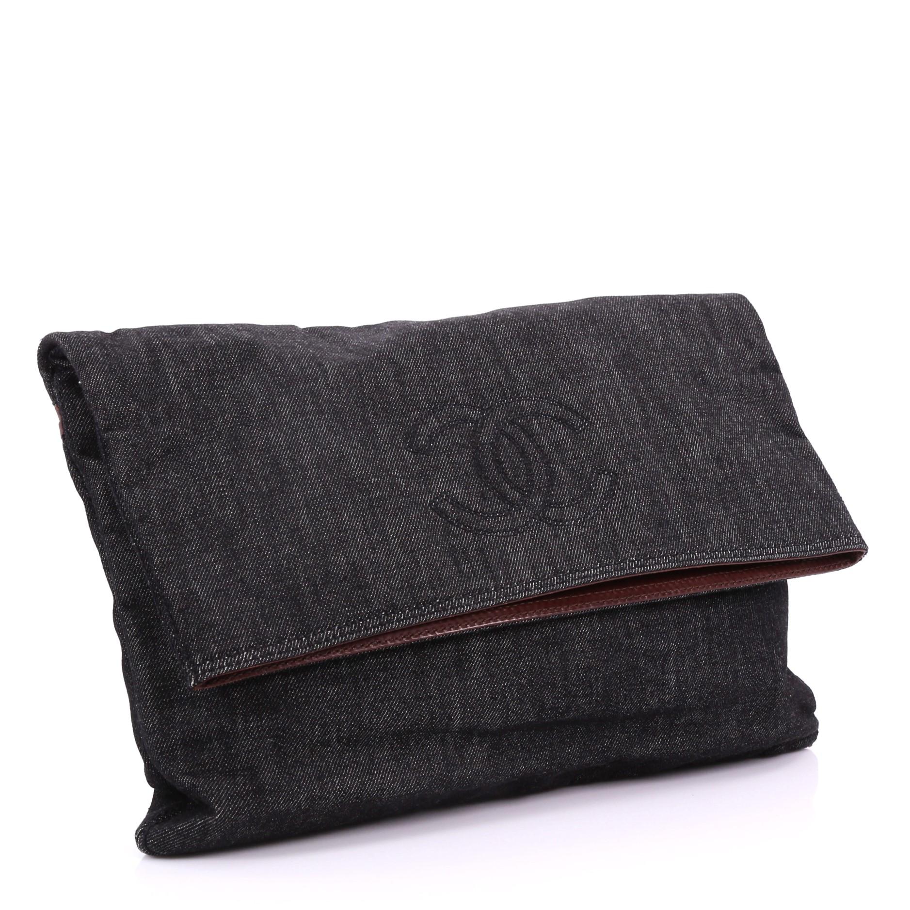 chanel fold over clutch