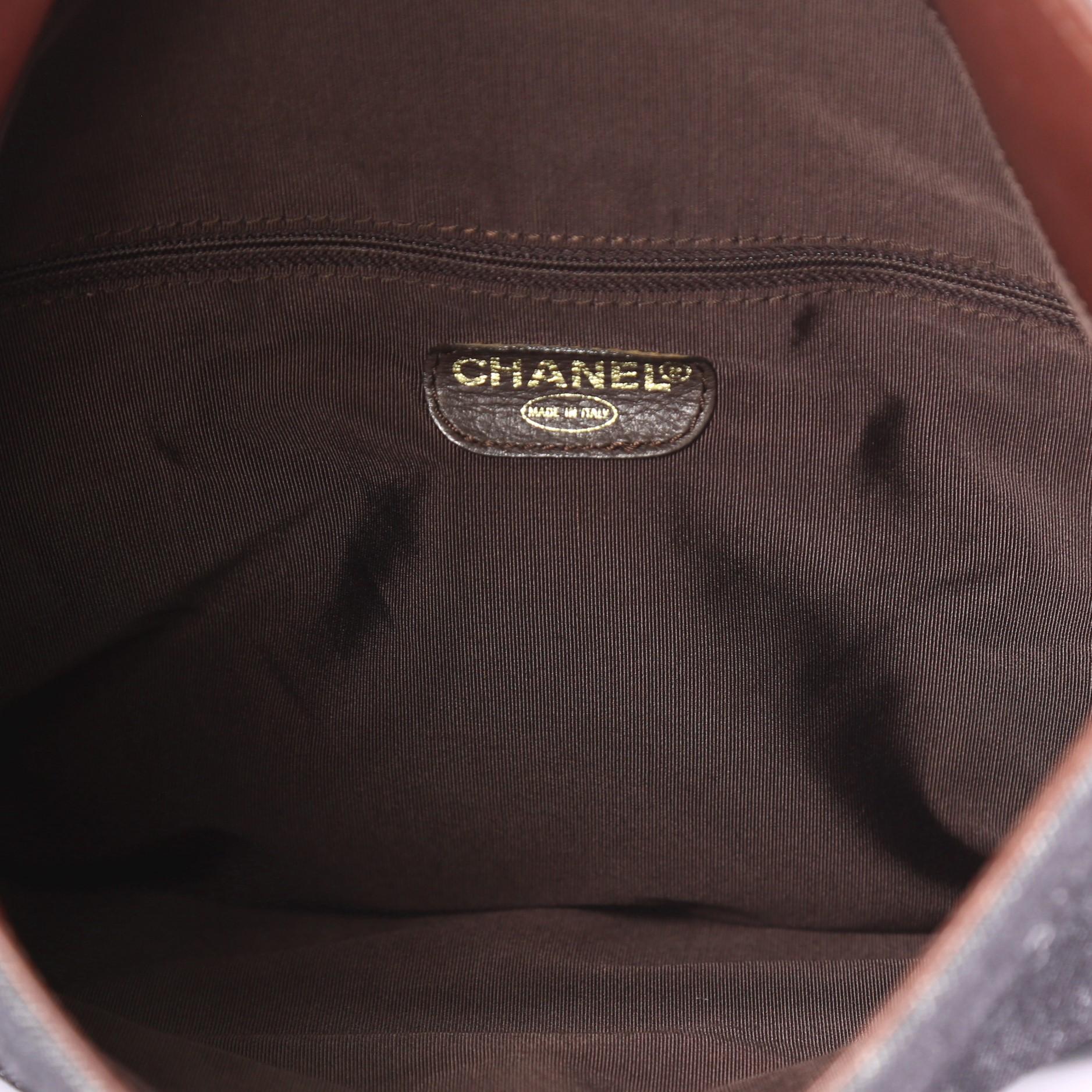Chanel Vintage CC Fold Over Clutch Denim Large In Good Condition In NY, NY