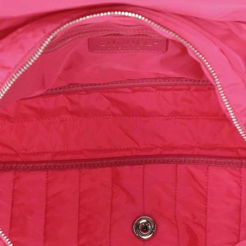 Pink Chanel Soft Shell Flap Bag Vertical Quilted Nylon Jumbo