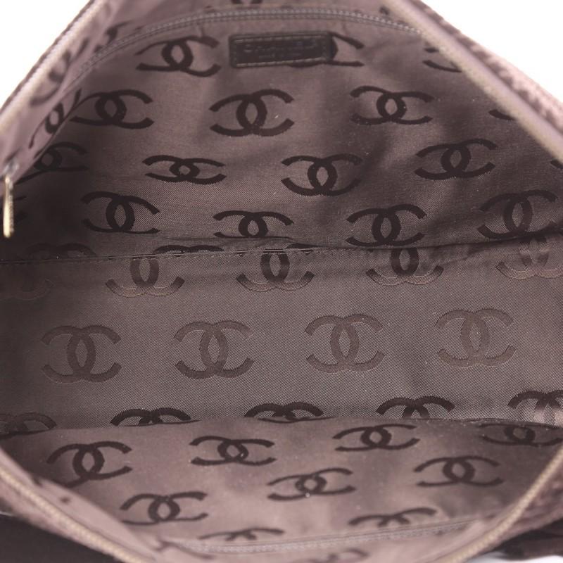 Chanel Vintage Stitched CC Shoulder Bag Suede Medium 1