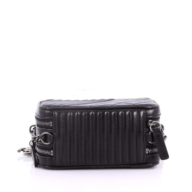 Black Chanel Coco Boy Camera Bag Quilted Leather Mini
