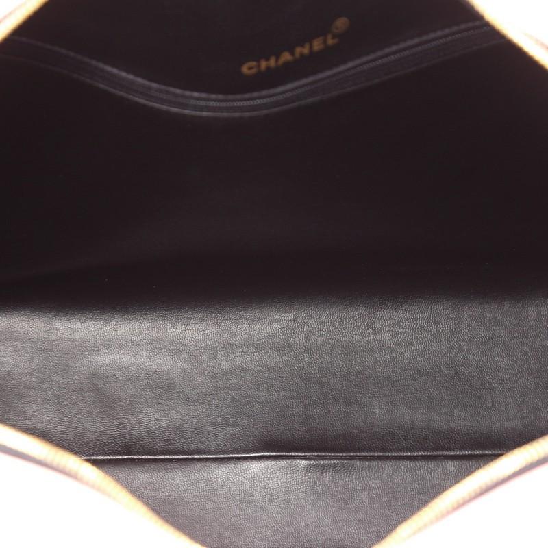 Chanel Vintage Logo Bowler Bag Quilted Lambskin Large 1