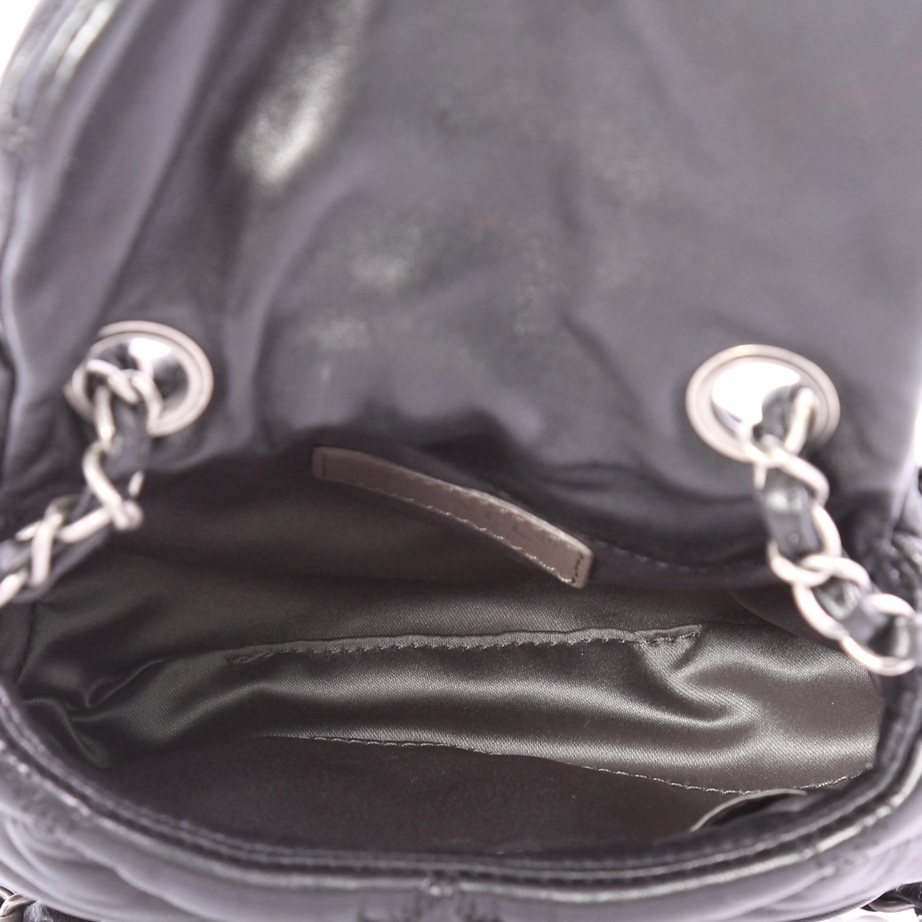 Black Chanel Bubble Shoulder Bag Quilted Lambskin Small